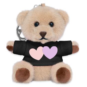 Cadeau pastel en cœur pour la Saint-Valentin - Porte-clés ourson - noir - Devant