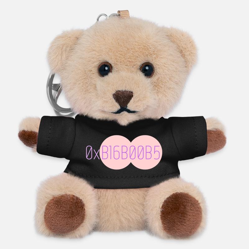 0xB16B00B5 Leetspeak - Teddy Keyring - black
