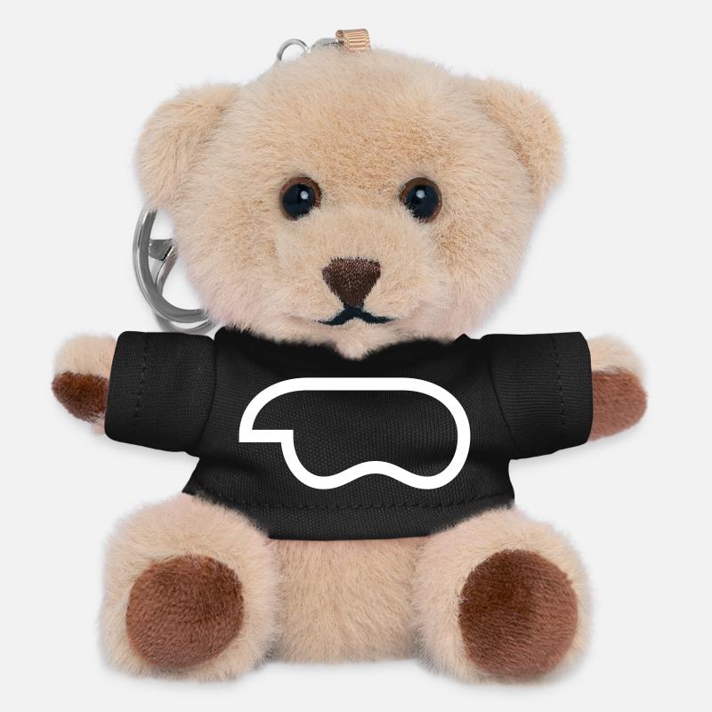 Contour-Contrôleur-Blanc - Porte-clés ourson - noir
