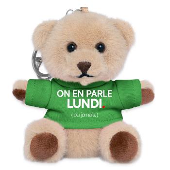ON EN PARLE LUNDI – Humour travail open space - Porte-clés ourson - vert - Devant