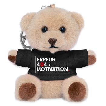 ERREUR 404 Motivation Humour Informatique - Porte-clés ourson - noir - Devant