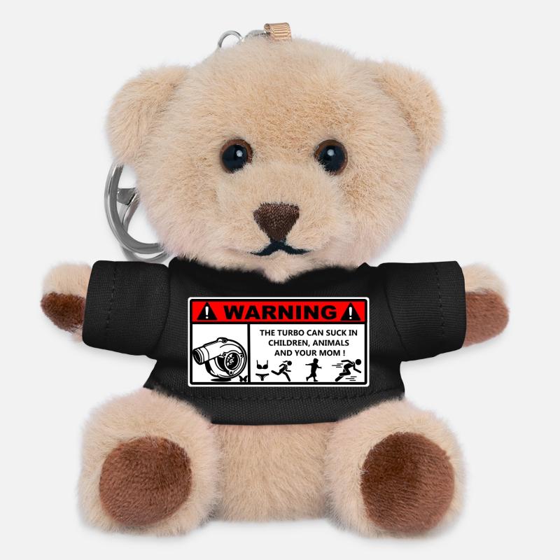 Warning - Porte-clés ourson - noir