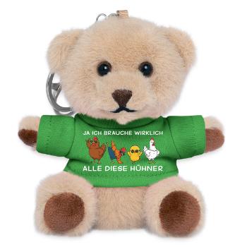 Hühnermama Ja ich brauche alle diese Hühner - Porte-clés ourson - vert - Devant