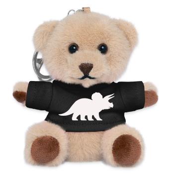 Triceratops Silhouette – Minimal Dino - Teddy Keyring - black - Front