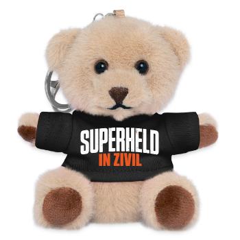Superheld In Zivil Superhero Superhelden Kostüm - Teddy Schlüsselanhänger - Schwarz - Vorne