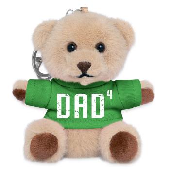 VATER von 4, Vatertag, Vater von vier Kindern, witzig - Teddy Schlüsselanhänger - Grün - Vorne