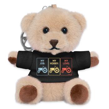 My Job – My Hobby – My Love (Trecker Bauer / 3C) - Teddy Schlüsselanhänger - Schwarz - Vorne