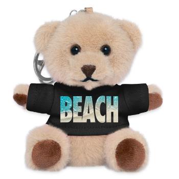 Tropische BEACH Ozean-Text-Vibe - Teddy Schlüsselanhänger - Schwarz - Vorne