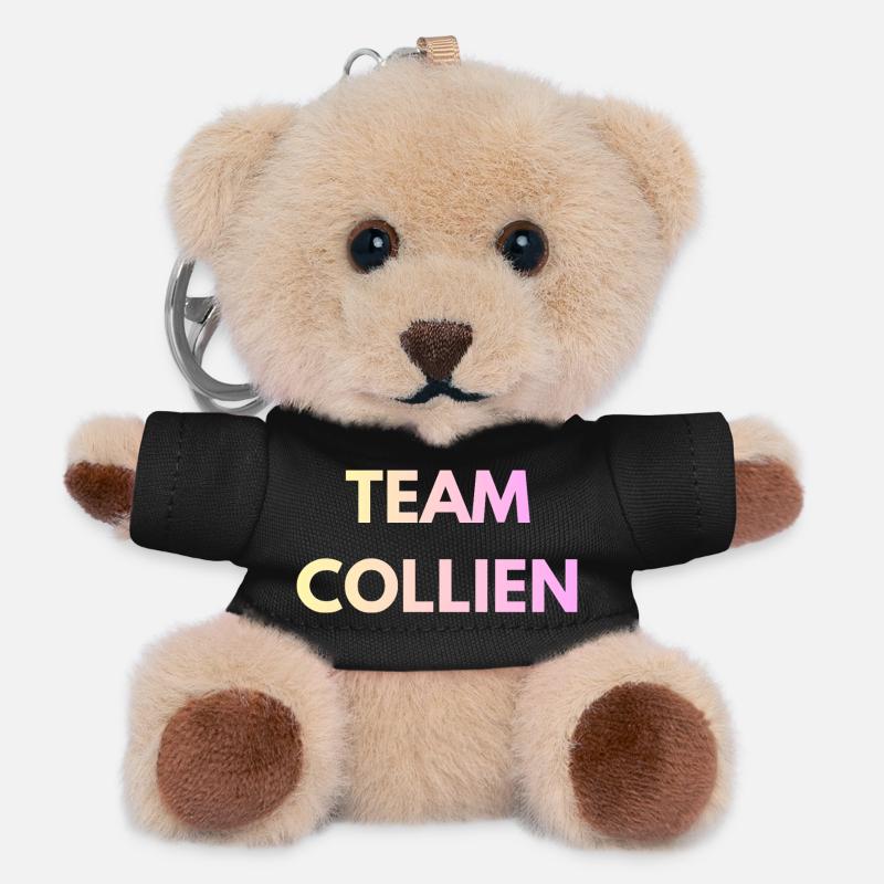 Team Collien Gradient Text - Teddy Schlüsselanhänger - Schwarz