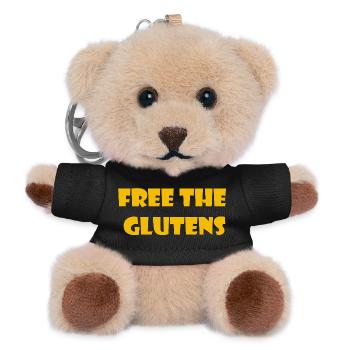 Befreie die Glutene - Teddy Schlüsselanhänger - Schwarz - Vorne