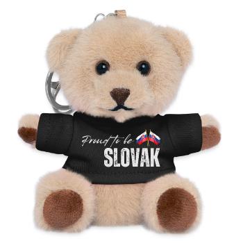 Proud Slovak, I love Slovakia - Teddy Keyring - black - Front