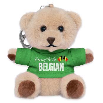 Proud Belgian, I love Belgium - Teddy Keyring - green - Front