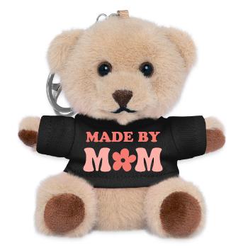 Hergestellt von MoM Floral-Logo - Teddy Schlüsselanhänger - Schwarz - Vorne