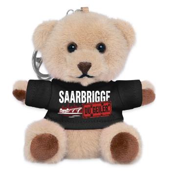 Saarbrigge Du Geiler Saarland Spruch - Teddy Schlüsselanhänger - Schwarz - Vorne