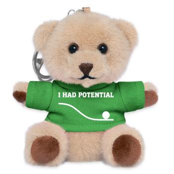 Physics Joke Potential Energy Humor Science Pun - Teddy Keyring - green - Front