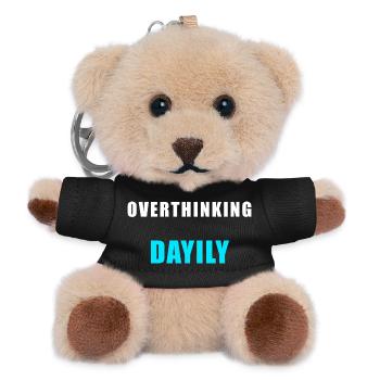 Overthinking Daily – Lustiges Humor Shirt - Teddy Schlüsselanhänger - Schwarz - Vorne