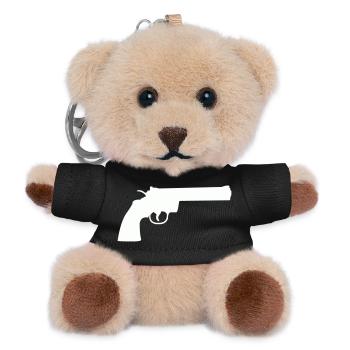 Minimalist turret silhouette - Teddy Keyring - black - Front
