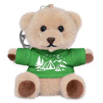 Tente de camping - Porte-clés ourson - vert - Devant
