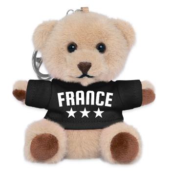 France 3 étoiles Design Blanc - Porte-clés ourson - noir - Devant