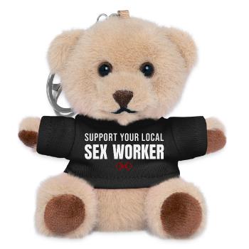 Support Your Local Sex Worker – Sex Worker Rights - Teddy Keyring - black - Front