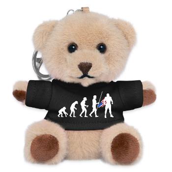Amerikaner Superheld Evolution USA Amerika Flagge - Teddy Schlüsselanhänger - Schwarz - Vorne