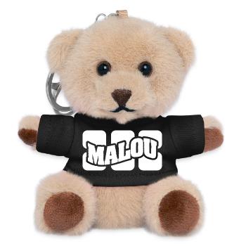 Malou als Vorname - Teddy Schlüsselanhänger - Schwarz - Vorne