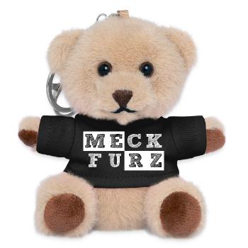 MeckFurz Geometrische Collage Merz muss weg - Teddy Schlüsselanhänger - Schwarz - Vorne