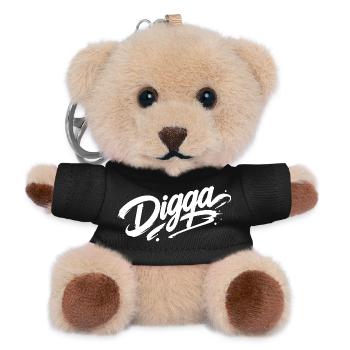 Digga | Cooler Graffiti Spruch | Jugendwort - Teddy Schlüsselanhänger - Schwarz - Vorne