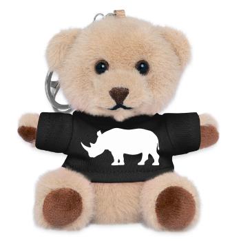 Rhino Silhouette Minimalist - Teddy Keyring - black - Front