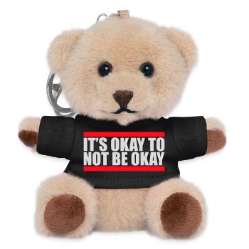 It's Okay to Not Be Okay Mental Health Logo Spruch - Teddy Schlüsselanhänger - Schwarz - Vorne