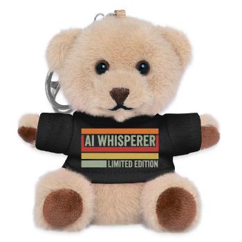 AI Whisperer limited Edition lustige KI Sprüche - Teddy Schlüsselanhänger - Schwarz - Vorne