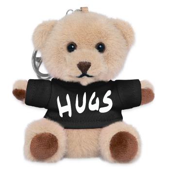 Hugs Handlettering Schriftzug - Teddy Schlüsselanhänger - Schwarz - Vorne