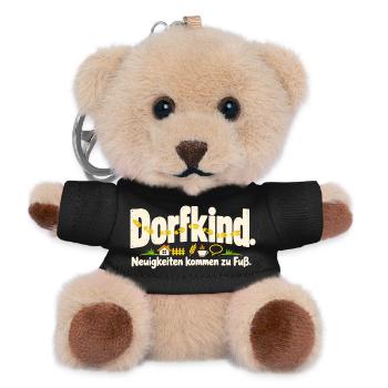 Dorfkind Dorfleben Landleben Heimatliebe - Teddy Schlüsselanhänger - Schwarz - Vorne