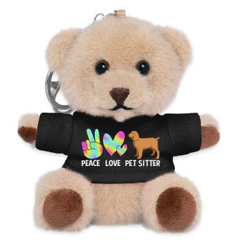 Haustier Sitter Haustiere Babysitter - Teddy Schlüsselanhänger - Schwarz - Vorne