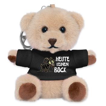 Heute keinen Bock – Lustiger Spruch zur Arbeit - Teddy Schlüsselanhänger - Schwarz - Vorne