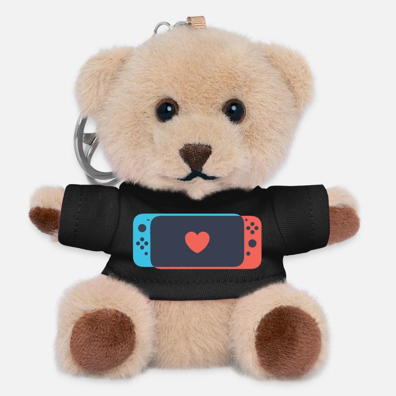 Schalten Sie Liebe - Teddy Schlüsselanhänger - Schwarz