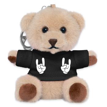 rocking hands metal - Teddy Schlüsselanhänger - Schwarz - Vorne