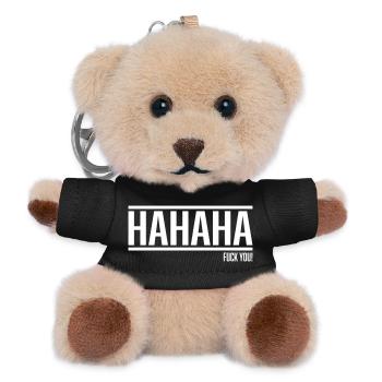 hahaha fuck you - Teddy Schlüsselanhänger - Schwarz - Vorne