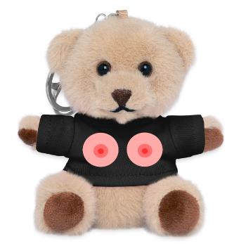 Busen, Brüste Fasching Kostüm - Teddy Schlüsselanhänger - Schwarz - Vorne