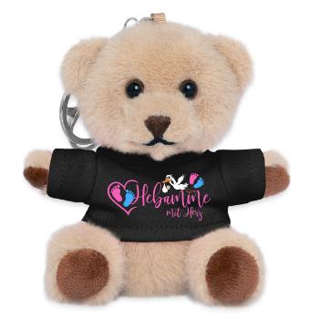 Hebamme mit Herz  - Teddy Schlüsselanhänger - Schwarz - Vorne