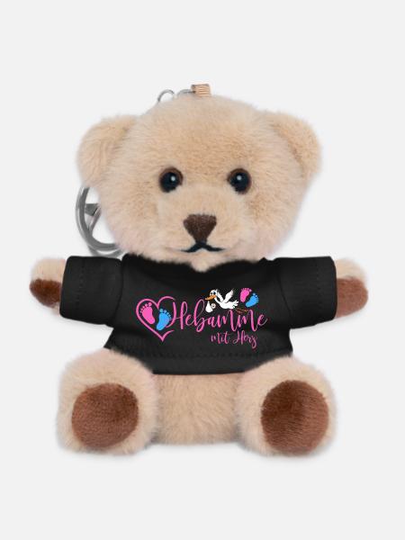 Hebamme mit Herz  - Teddy Schlüsselanhänger - Schwarz
