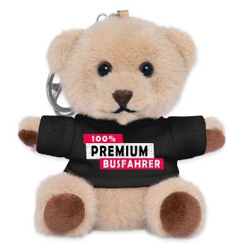 100% Premium Busfahrer Design / Geschenkidee - Teddy Schlüsselanhänger - Schwarz - Vorne