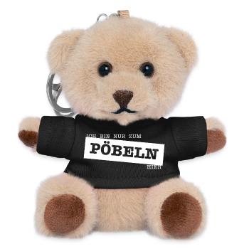 Nur zum Pöbeln - Teddy Schlüsselanhänger - Schwarz - Vorne