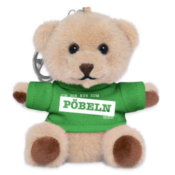 Nur zum Pöbeln - Teddy Schlüsselanhänger - Grün - Vorne