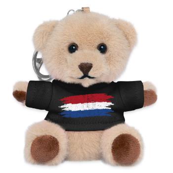 Dutch Flag Brush Strokes Tee - Teddy Keyring - black - Front