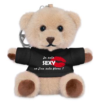 je suis sexy - Porte-clés ourson - noir - Devant
