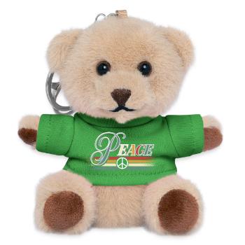Peace Frieden Freiheit No War Friedenszeichen - Teddy Schlüsselanhänger - Grün - Vorne