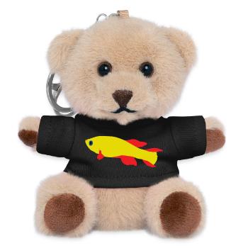 Killifish Red and Yellow - Teddy Keyring - black - Front