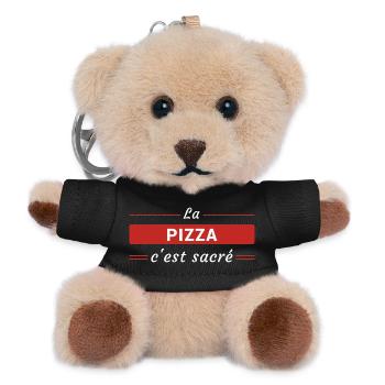 La Pizza, c'est Sacré - Porte-clés ourson - noir - Devant
