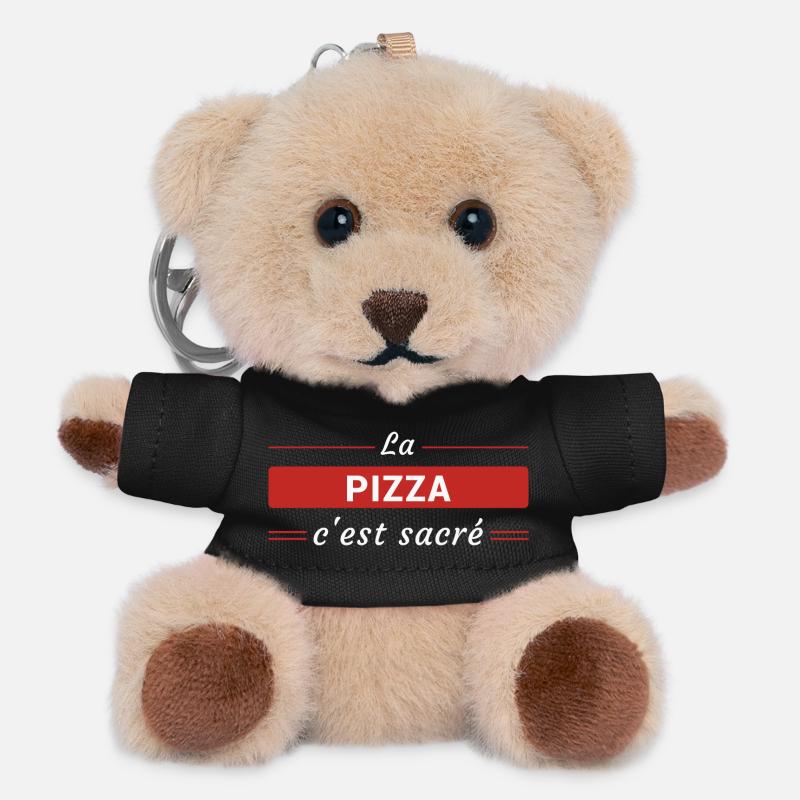 La Pizza, c'est Sacré - Porte-clés ourson - noir